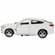 Машина металл BMW X6 длина 12 см, двери, багаж, инер, белый, кор. Технопарк в кор.2*36шт
