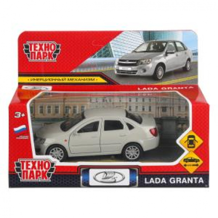 Машина металл LADA granta 11,5 см, двери, инерц, серебристый, кор.