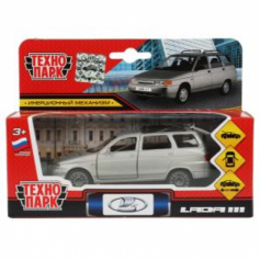 Машина металл LADA 111, 12 см, инерц., двери, багаж., инерц., сереб., кор.
