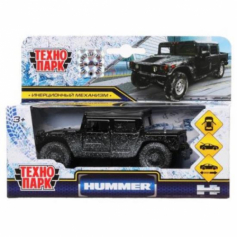 Машина металл HUMMER h1 ПИКАП в снегу, 12 см, дв., баг., инерц., кор. Технопарк в кор.2*24шт