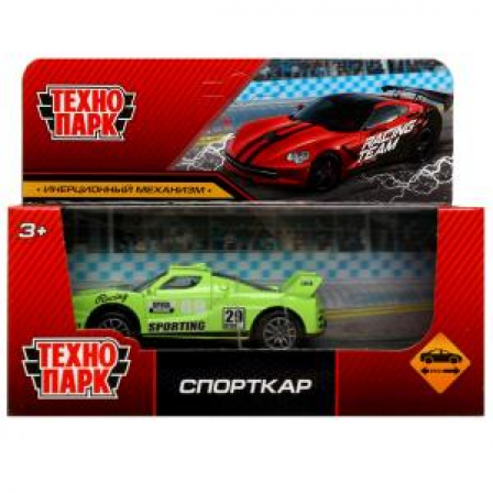 Машина металл СПОРТКАР, 10 см, инерция, кор. Технопарк в кор.2*120