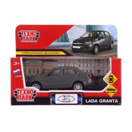 Машина металл LADA granta 11,5 см, двери, инерц, серый, кор