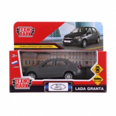 Машина металл LADA granta 11,5 см, двери, инерц, серый, кор