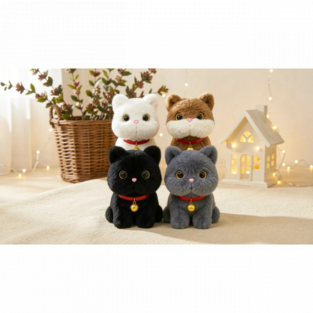 А Мягкая игрушка Котик с колокольчиком