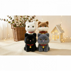 А Мягкая игрушка Котик с колокольчиком