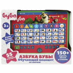 Обучающий планшет Буба 150 звуков,песен и стихов.свет.кор.бат Умка в кор.36шт