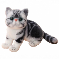 А Мягкая игрушка Полосатая серая кошка