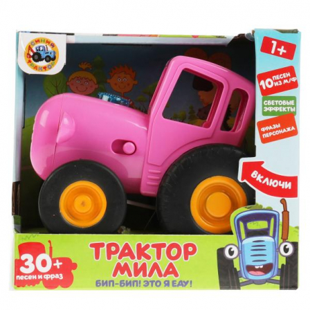 Каталка ТРАКТОР Мила Синий трактор 30 песен,фраз.свет.кор.бат. Умка