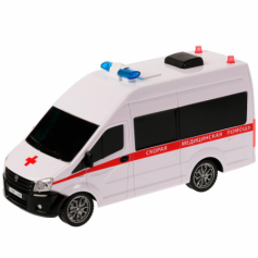 Машина р/у ГАЗЕЛЬ NEXT СКОРАЯ ПОМОЩЬ 21,5 см, свет, бел, кор. Технопарк