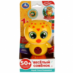 Весёлый совёнок 50 песен,сказок,звуков.голова-трещотка.свет.кор.бат. Умка в кор.72шт