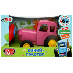 Модель р/у СИНИЙ ТРАКТОР 20 см, звук, розовый, кор. Технопарк в кор.36шт