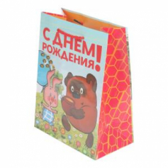 Пакет подарочный глянцевый СОЮЗМУЛЬТФИЛЬМ m, Винни Пух,140 гр/м2 ЧУДО ПРАЗДНИК