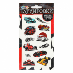 Тату ГОНОЧНЫЕ машинки, 1 лист МУЛЬТИ АРТ