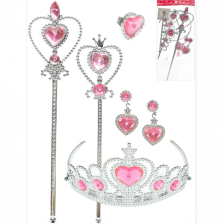 Игровой набор "Маленькая королева"(корона,клипсы,кольцо, 2 палоч. 30 и 20см,в пак.)