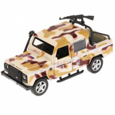 Машина металл LAND ROVER DEFENDER PICKUP КАМУФЛЯЖ 12 см, двери, багажн, кор. Технопарк