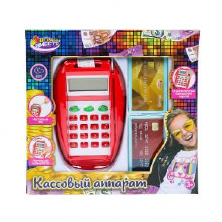 Кассовый аппарат звук, калькулятор, кор.22*23*5см ИГРАЕМ ВМЕСТЕ