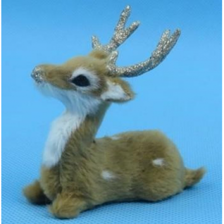 Декоративная новогодняя Фигурка Олень, 7,5x4x7,5 см., светло-коричневый