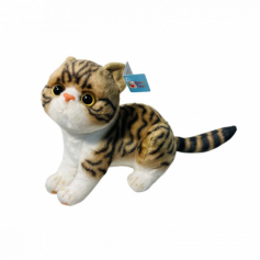 А Мягкая игрушка Кошка Полосатая бежевая