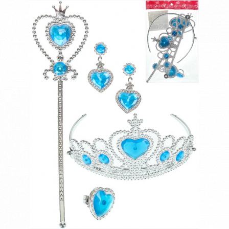Игровой набор "Маленькая королева"(корона,клипсы,кольцо, 2 палоч. 30 см,в пак.)