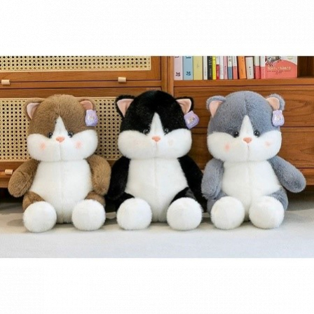 А Мягкая игрушка Кошка с розовыми щечками 2490B-D-35
