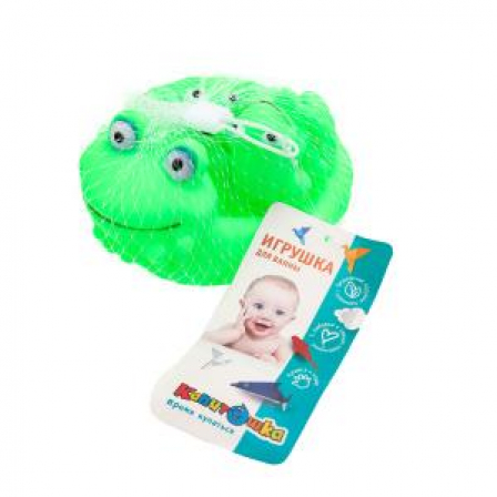 Игрушка для купания лягушка-мыльница в сетке КАПИТОШКА