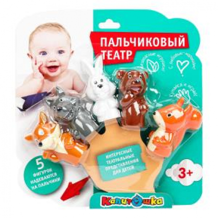 Игрушка пластизоль для ванны пальчиковый театр лесные обитатели блистер
