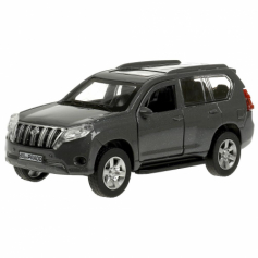 Машина металл TOYOTA PRADO длина 12 см, двери, багаж, инерц, серый, кор. Технопарк в кор.2*36шт