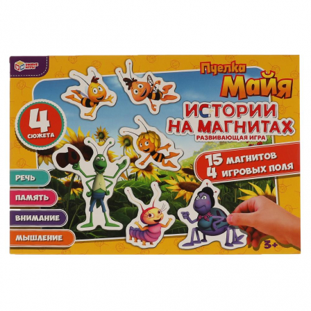 Пчелка Майя. Магнитная игра в коробке. 15 магнитов, 4 игровых поля. Умные игры в кор.50шт