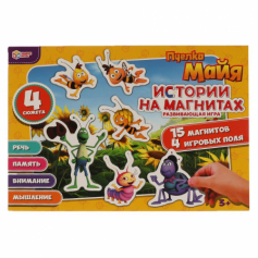 Пчелка Майя. Магнитная игра в коробке. 15 магнитов, 4 игровых поля. Умные игры в кор.50шт