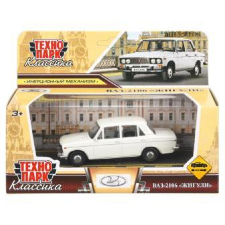 Машина металл LADA lada 2106 длина 10,5 см, инерц, белый, кор.