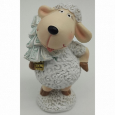 Декоративное новогоднее изделие овечка с елочкой, 7 см