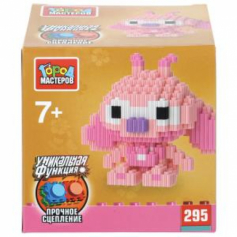 Конструктор 3D сборная фигурка розовый стич, 295 дет. Город мастеров в кор.180шт