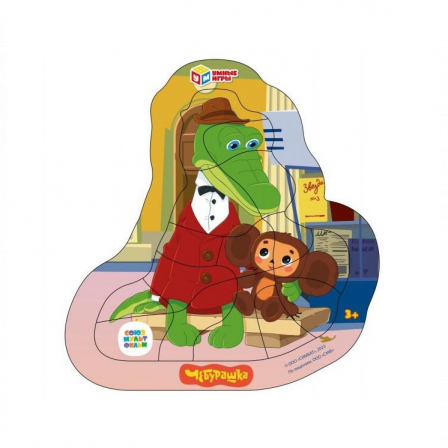 Союзмультфильм. Чебурашка и крокодил Гена. Фигурный пазл в рамке. 250х215х5мм. Умные игры в кор.50шт