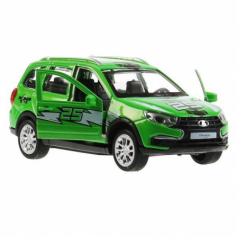 Машина металл "lada granta cross 2019 спорт" 12см, инерц., зеленый в кор. Технопарк.