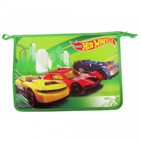 Папка для тетрадей "Hot Wheels",  формат А4, пластик, на молнии