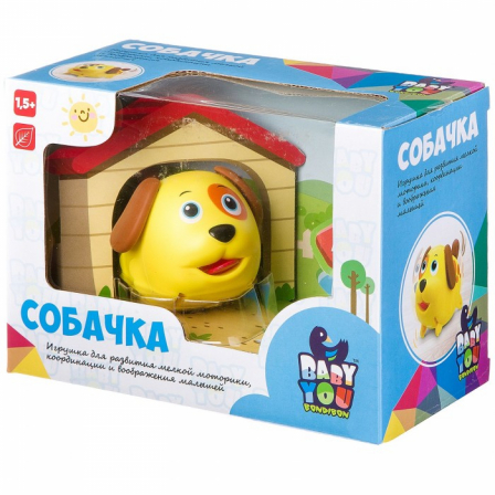 Игр.разв.пласт., СОБАЧКА с будкой, Bondibon, 17,5х9,3х13 см, арт. 4100