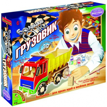 Французское творчество Досуг с Буки BONDIBON, деревян. 3D пазл Грузовик, арт.V430