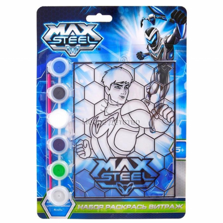 Витраж"Max Steel" (витражные краски 6 цв.,кисточка)