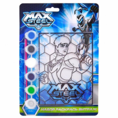 Витраж"Max Steel" (витражные краски 6 цв.,кисточка)