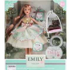 Ф Кукла EMILY с кошкой и качелями  24/48