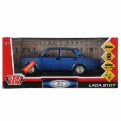 Машина металл свет-звук LADA 2107, 17 см, дв., кап.,баг.,инер.,синий,кор. Технопарк в кор.2*12шт