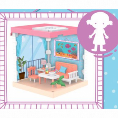 Домик для кукол  "Girl's club", кукла в компл. (в ассорт.), свет. эффекты, размер в собранном виде 1