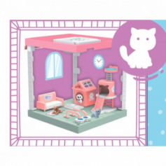 Домик "Girl's club", животное в компл. (в ассорт.), свет. эффекты, размер в собранном виде 13*13*15