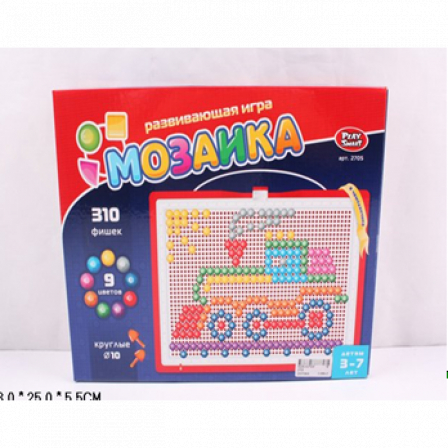 Ф Развивающая игра Мозаика 310 элементов, 9 цветов,  d 10 мм