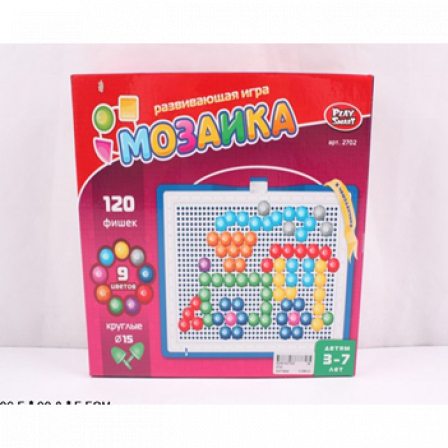 Ф Развивающая игра Мозаика, 120 элементов, 9 цветов, d фишек15мм
