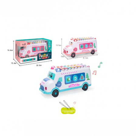 Ф Машинка музыкал. с ксилофоном Puzzle BUS