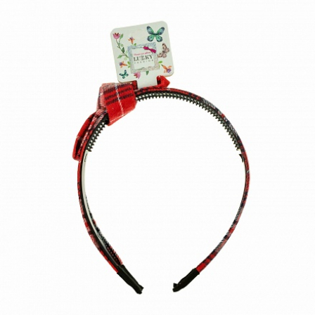 Ободок для волос Lukky Fashion с большим бантом текстиль, клетка