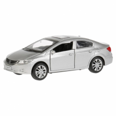 Машина"Технопарк" мет.Honda Civic 12см, инерц,открыв.двери,серебристая