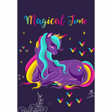 Блокнот "Magical Time", формат А6, 11х15 см, 56 листов в клетку на скрепке, обложка с гелевым