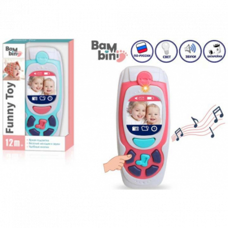 Телефон Bambini, русифицированная упаковка, свет/звук, на батарейках